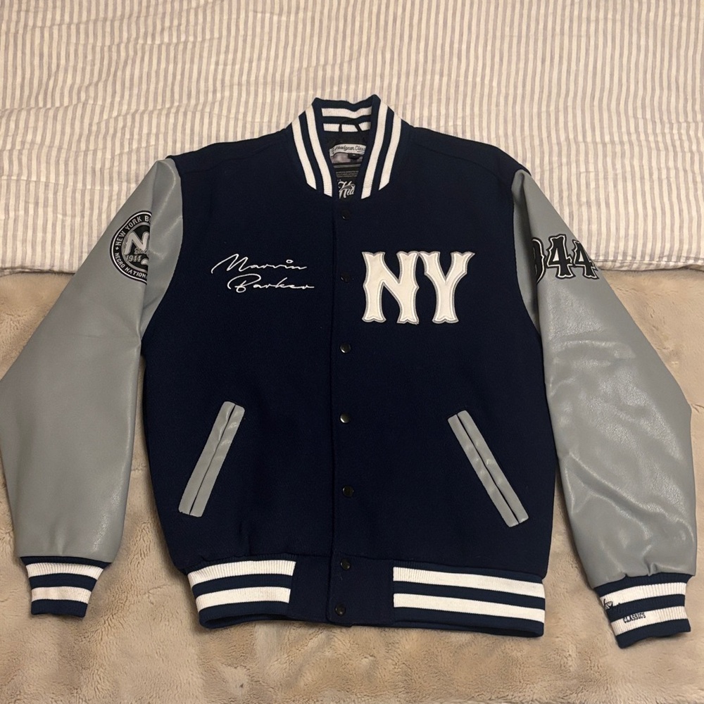 Men's NY Navy and Gray Varsity black Yankees Jacket